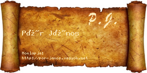 Pór János névjegykártya